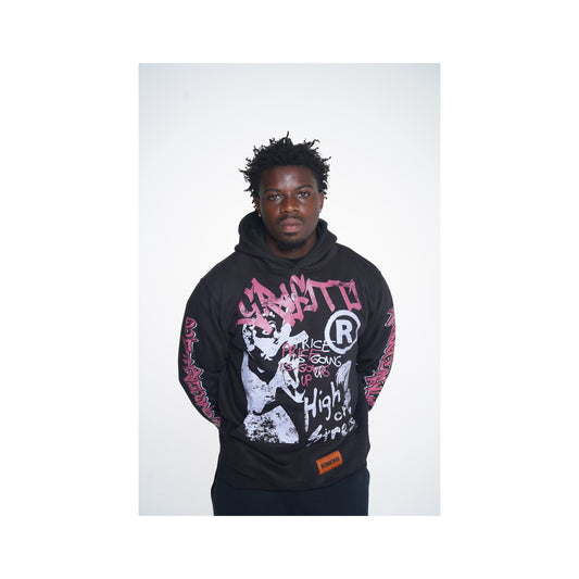 High On Stress Hoodie-Black
