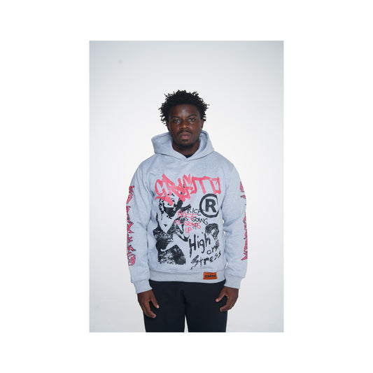 High On Stress Hoodie-Gray
