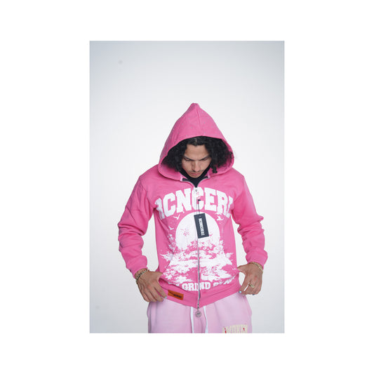 P!NK RHINESTONE PRAY.GRIND.STACK HOODIE